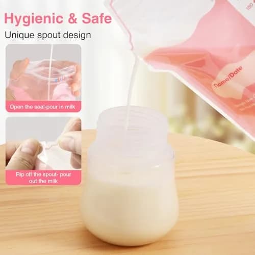 ZÜCÜBéBé Breastmilk Storage Bags 8oz (237ml) — 180 Count | BPA-Free, Leakproof, Self-Standing with Pour Spout thumbnail 3