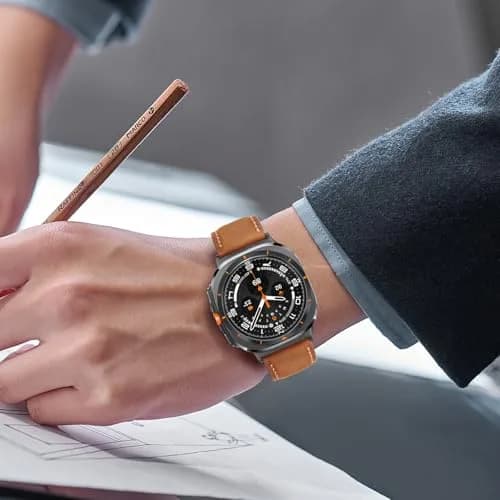 Tasikar Leather Band Compatible with Samsung Galaxy Watch Ultra 2/1 47mm | Classic Brown Genuine Leather Strap thumbnail 7