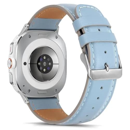 Tasikar Leather Watch Band Compatible with Samsung Galaxy Watch Ultra 47mm | Genuine Leather Strap, Blue thumbnail 3