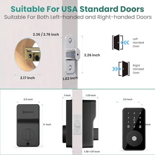 MOUSETRO Smart Lock 4-in-1 Keyless Door Lock | Bluetooth App Control, Deadbolt, Keypad, for Front Door thumbnail 7