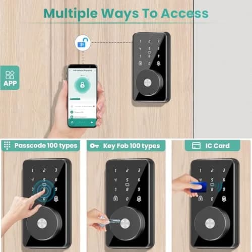 MOUSETRO Smart Lock 4-in-1 Keyless Door Lock | Bluetooth App Control, Deadbolt, Keypad, for Front Door thumbnail 2