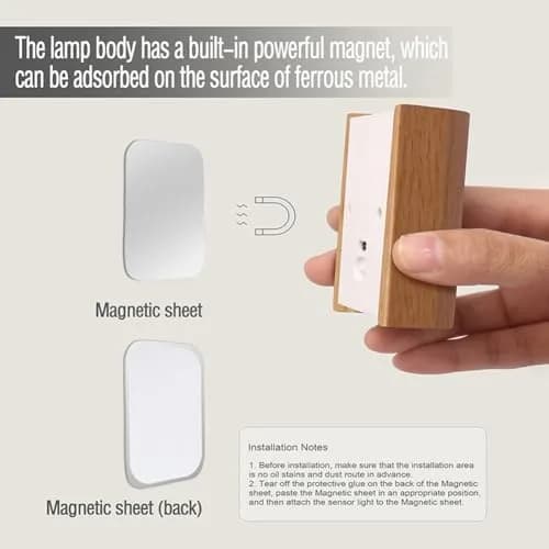 LANDGOO Wood Step Light 2 Pack Motion Sensor Rechargeable Beech | Warm 2700K LED Night Light thumbnail 9