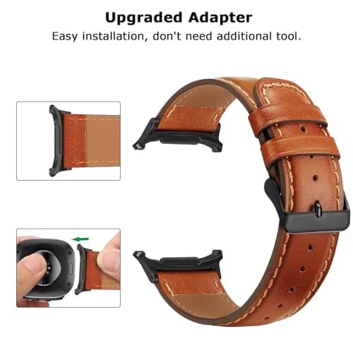 Tasikar Leather Bands Compatible with Samsung Galaxy Watch Ultra 2 47mm (2026)/ Ultra 1 47mm (2025/2024), Genuine Leather Strap for Galaxy Watch Ultra 47mm thumbnail 4