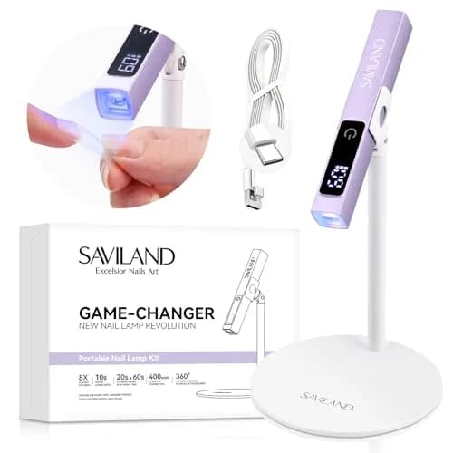 SAVILAND Handheld UV Nail Lamp 12W Purple | 10S Flash Cure for Gel Polish thumbnail 1