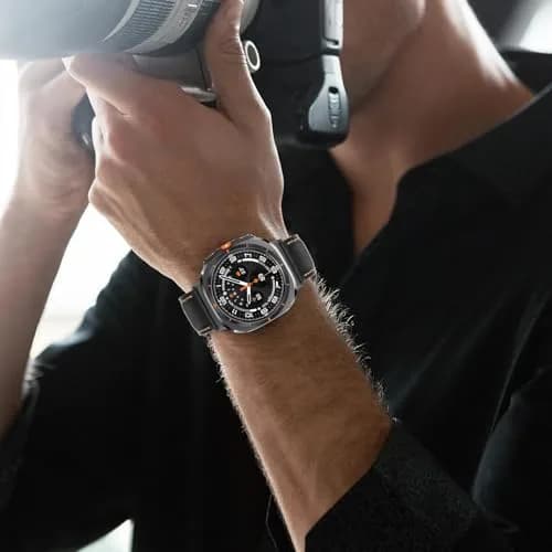 Tasikar Black Leather Watch Band for Samsung Galaxy Watch Ultra 2/1 47mm | Genuine Leather Strap with Stainless Steel Clasp thumbnail 6