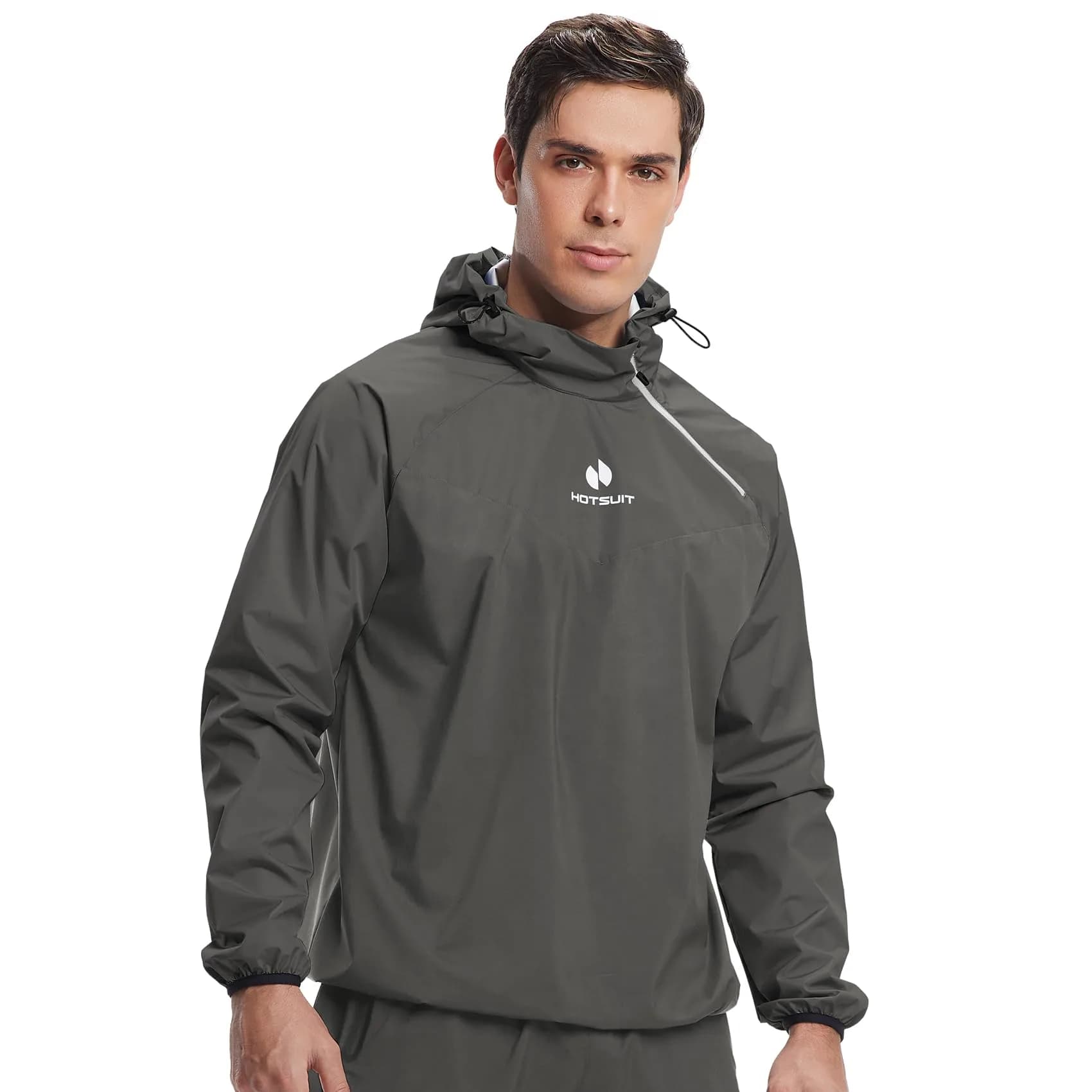HOTSUIT Men's B. Dark Gray Sauna Workout Jacket - Sweat 5x More, Size Small - view 3