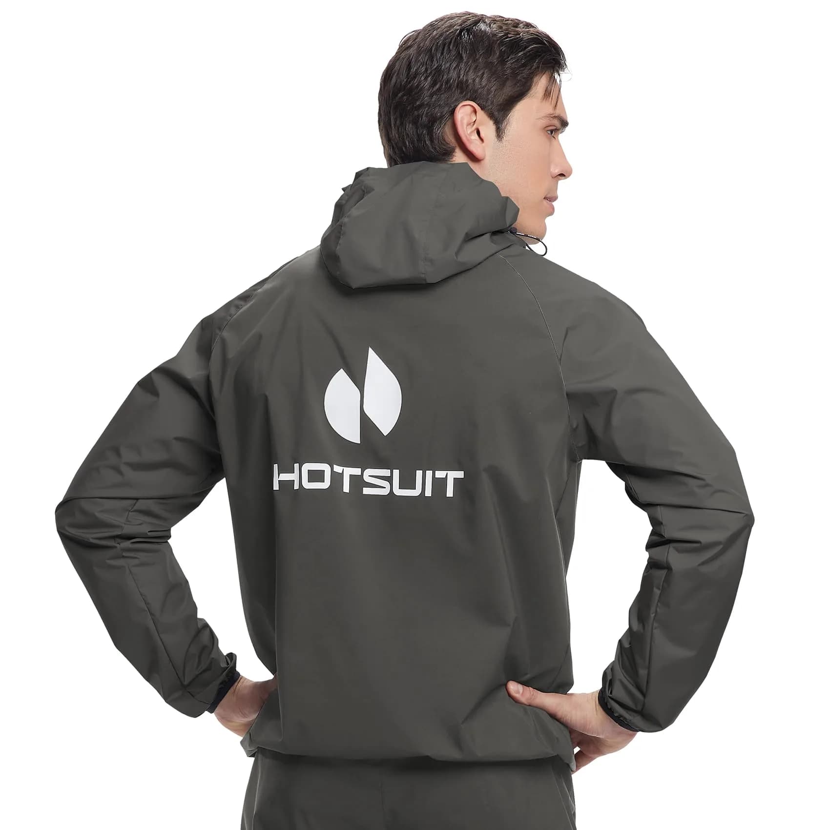 HOTSUIT Men's B. Dark Gray Sauna Workout Jacket - Sweat 5x More, Size Small - view 4