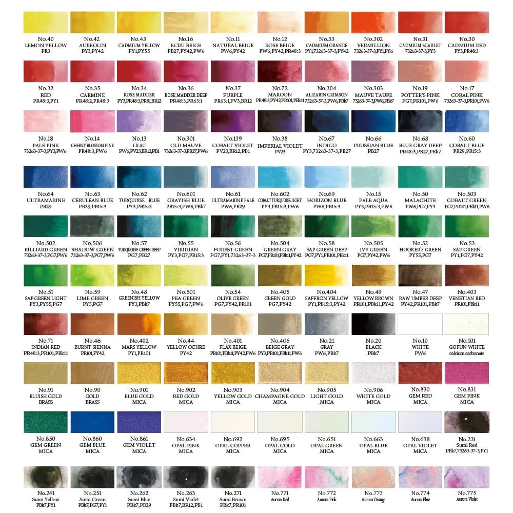 Kuretake GANSAI TAMBI Watercolor Paint Set 100 Colors with Wooden Box | Professional Grade Art Supplies - view 3