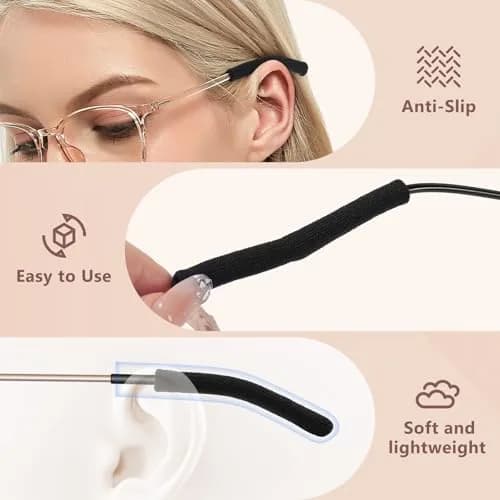 Sightor Soft Glasses Ear Cushion 3Pairs | Anti-Slip Cotton Eyewear Grippers for Long Wear thumbnail 3