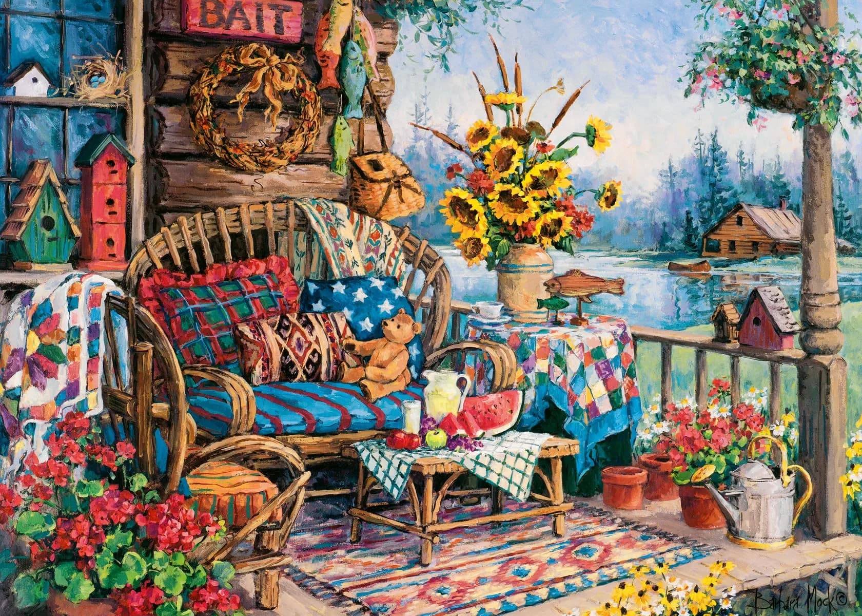 Wonder Forge Country Hideaway 1000 Piece Jigsaw Puzzle for Adults | Scenic Lakeside Scene, FSC-Certified, 27 x 20 inches - main product image