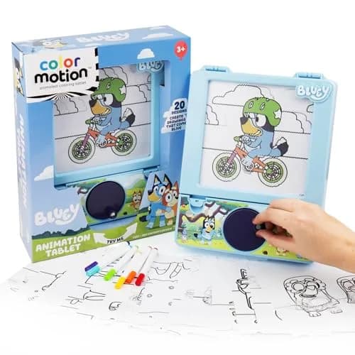 Bluey Color Motion Animation Tablet with 20 Design Inserts & 6 Markers | Interactive Drawing Pad for Kids thumbnail 1