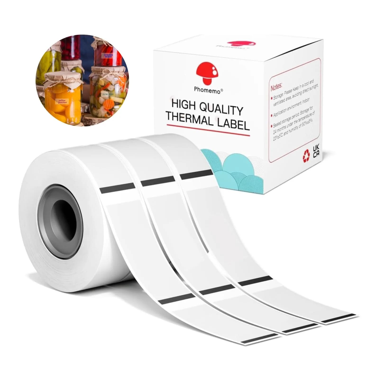 Phomemo Labels, D30 Label Tape, 14x30mm Transparent | Water & Abrasion Resistant