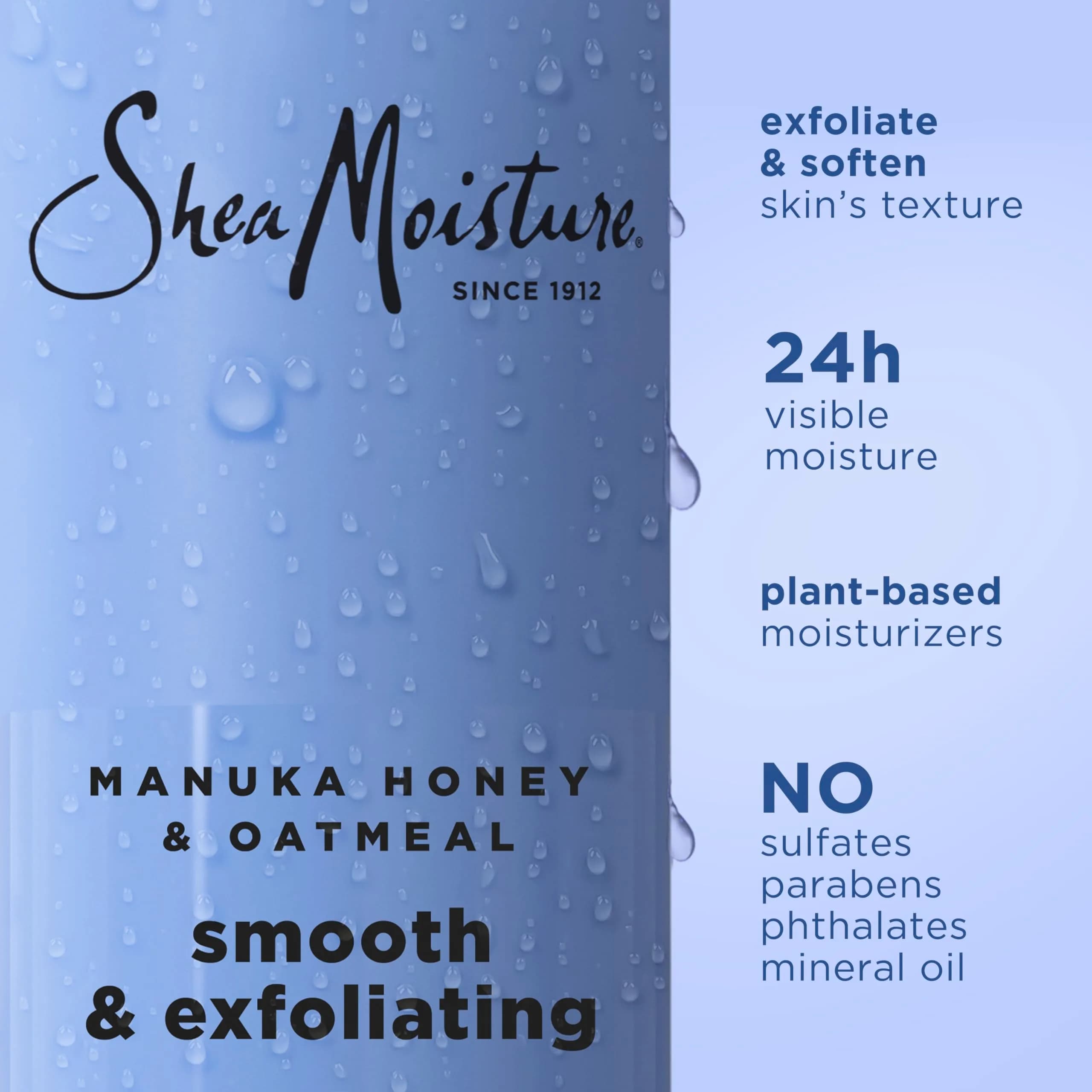 Shea Moisture Manuka Honey Oatmeal Body Wash Smooth & Exfoliating 532ml (18 Fl Oz) | For Melanin-Rich Skin - view 2