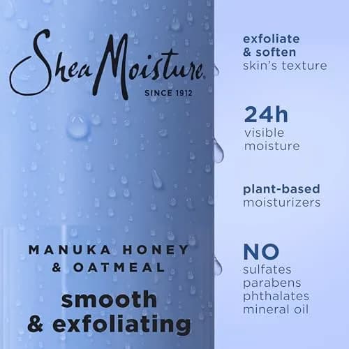 Shea Moisture Manuka Honey Oatmeal Body Wash Smooth & Exfoliating 532ml (18 Fl Oz) | For Melanin-Rich Skin thumbnail 2