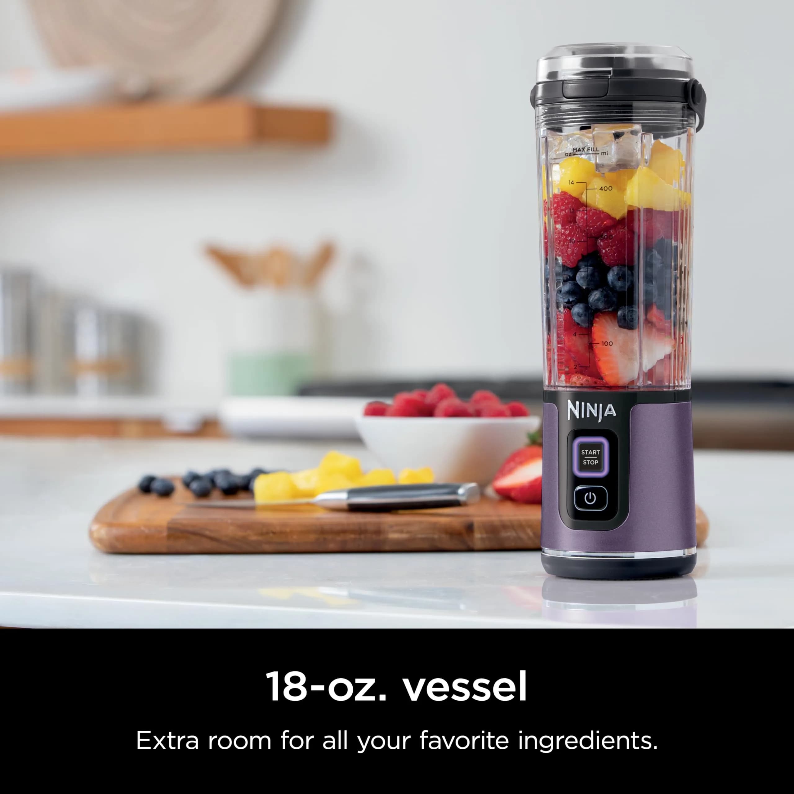 Ninja Blast Portable Blender, Cordless 18oz, Purple BC151PL | Blends Ice & Frozen Fruit Anywhere thumbnail 2