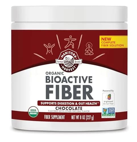 Manitoba Harvest Organic BioActive Fiber Supplement with 7g Fiber per Serving | Digestive Hemp & Psyllium Husk Powder, Vegan & Kosher, 8oz, Chocolate thumbnail 1