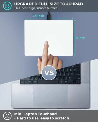 JOMAA Wired Touchpad with Multi-Gesture Control, Glass Panel & Aluminum Alloy Casing | 90x130mm thumbnail 6
