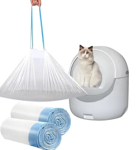 YYaaloa Cat Drawstring Litter Box Liners 26.6x16.7 inches 2Mils Super Thick for Self-Cleaning Litter Box Cat Litter Pan Trays thumbnail 1