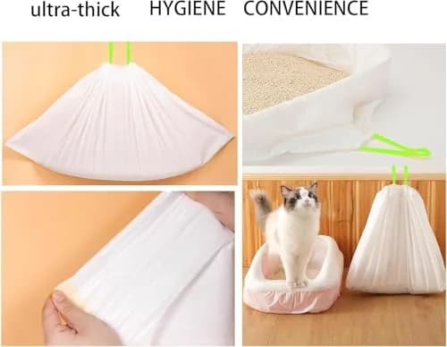YYaaloa Waste Bag 40 Count | Super Thick 2 Mil Drawstring Cat Litter Liners for Jumbo & Multi-Cat Homes thumbnail 4