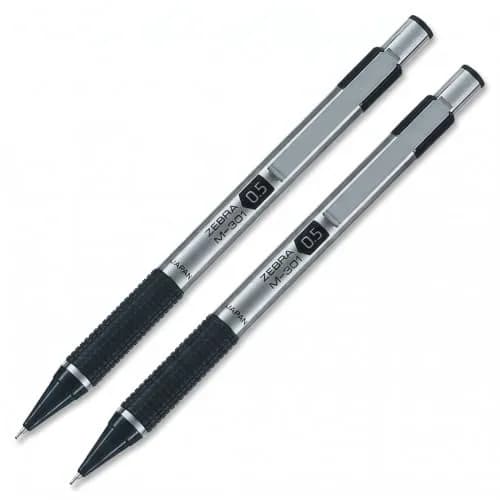 Zebra M-301 Mechanical Pencil 0.5mm | Stainless Steel, Fine Point, Refillable, 2-Pack thumbnail 1