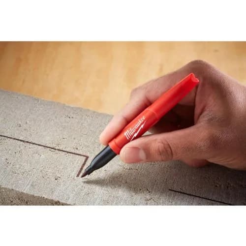 Milwaukee INKZALL Permanent Marker Fine Point Black 4 Count (Pack of 2) | Writes on Wet, Oily, Dusty Surfaces thumbnail 2