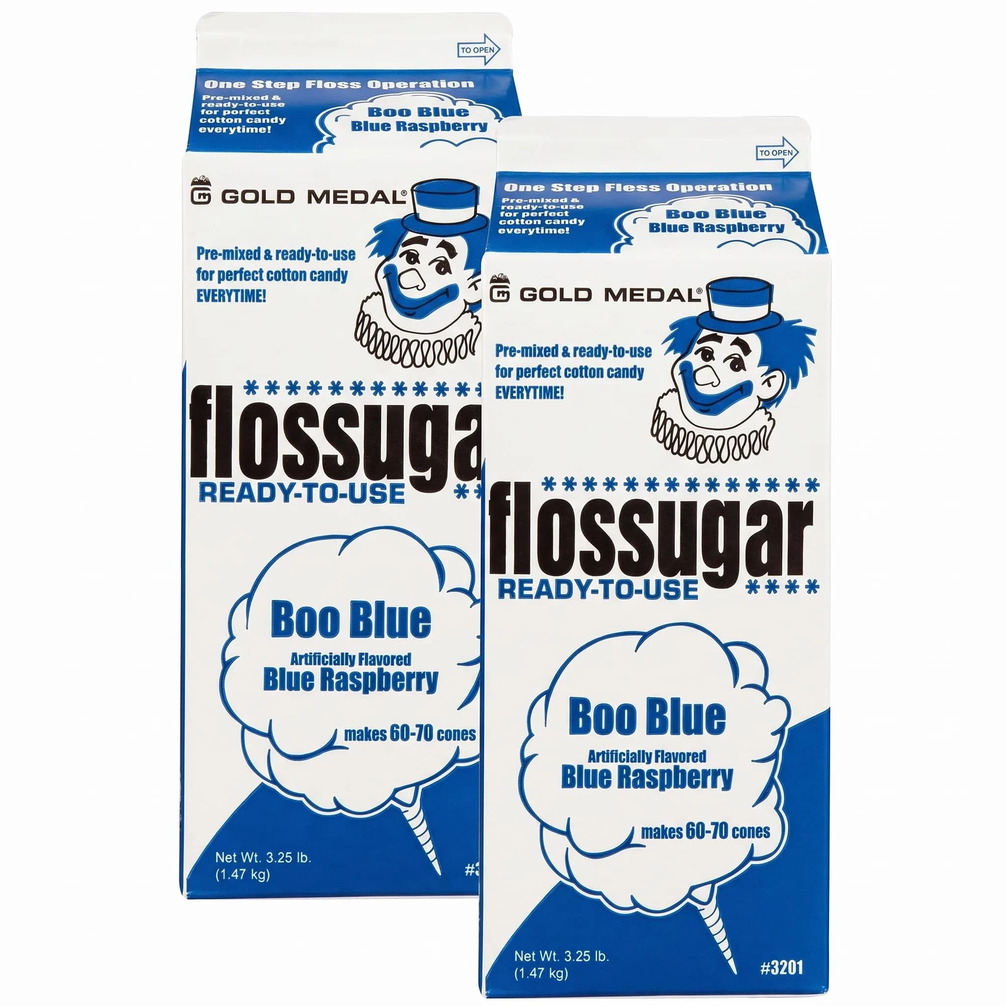 Gold Medal Flossugar Blue Raspberry 3.25 Lbs | Perfect for Cotton Candy Machines — Blue
