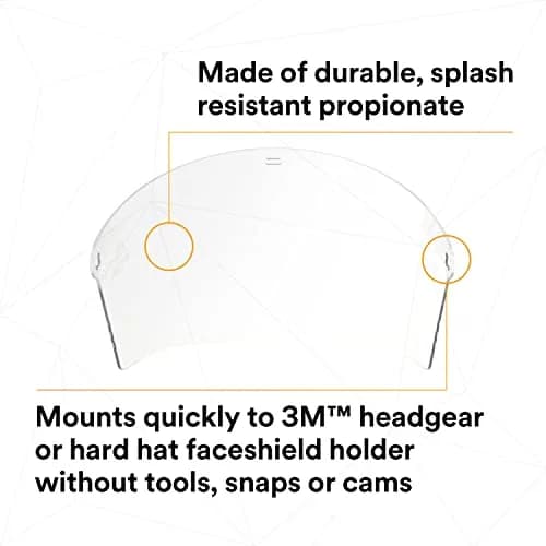 3M Ratchet Headgear H8A with Clear Propionate Faceshield W96 (Pack of 2) | ANSI Z87 Compliant for Industrial Use thumbnail 7
