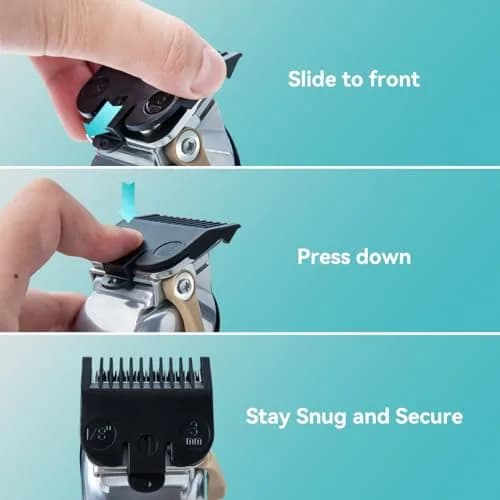 LAVEST Black 10 Piece Clipper Guard Set with Holder | Fits Wahl Clippers, 1/16" to 1" Lengths thumbnail 5