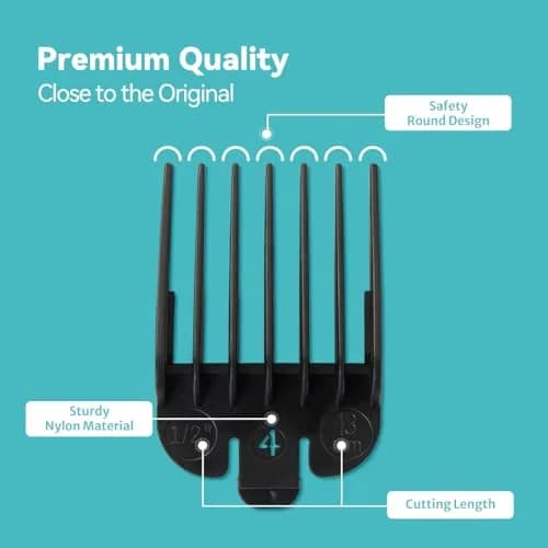 LAVEST Black 10 Piece Clipper Guard Set with Holder | Fits Wahl Clippers, 1/16" to 1" Lengths thumbnail 6
