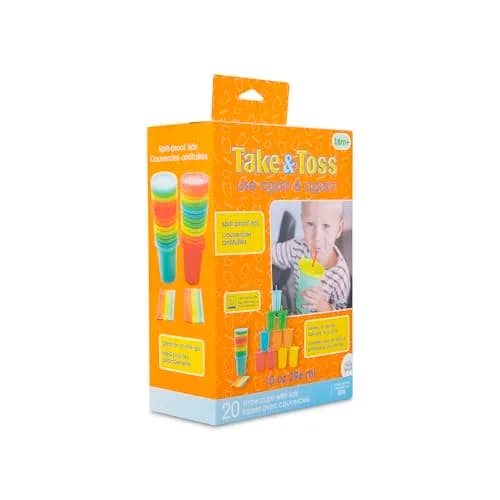 The First Years Take & Toss Straw Cups - 296ml (10 Fl Oz) - 20 Count | Spill-Proof Toddler Cups for Daycare & Travel thumbnail 6