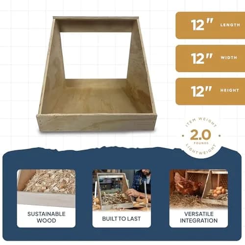 Farm Innovators Handcrafted Wood Chicken Nesting Box, 4-Pack | Secure, Fully Assembled, Rustic Design thumbnail 4
