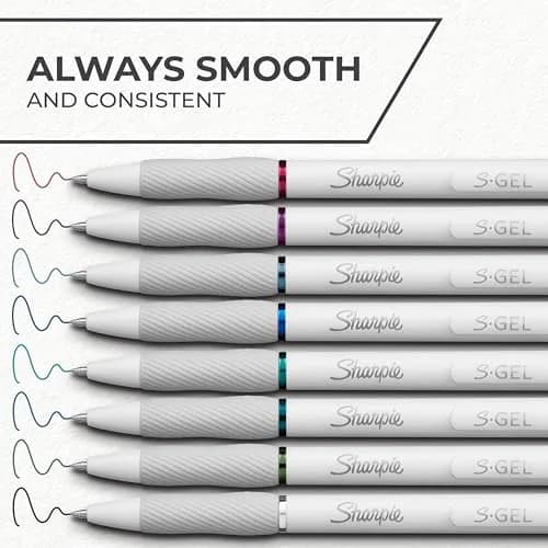 Sharpie S-Gel Pens, Fashion Barrel White Pearl, Medium Point (0.7mm), Bold Ink Colors | Vivid, Smear-Free Writing thumbnail 3