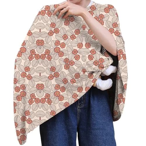 Seejoy Nursing Cover Floral Leaf 49.2"x26.7" | 360° Full Coverage Poncho for Breastfeeding thumbnail 1