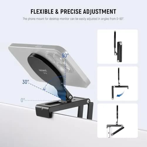 NEEWER SP08 Continuity Camera Mount for Desktop Monitor, Magnetic Tri Fold with Arca Type Base, 157g (5.5oz) Aluminum Alloy thumbnail 4