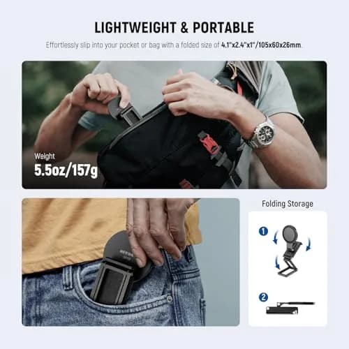 NEEWER SP08 Continuity Camera Mount for Desktop Monitor, Magnetic Tri Fold with Arca Type Base, 157g (5.5oz) Aluminum Alloy thumbnail 7
