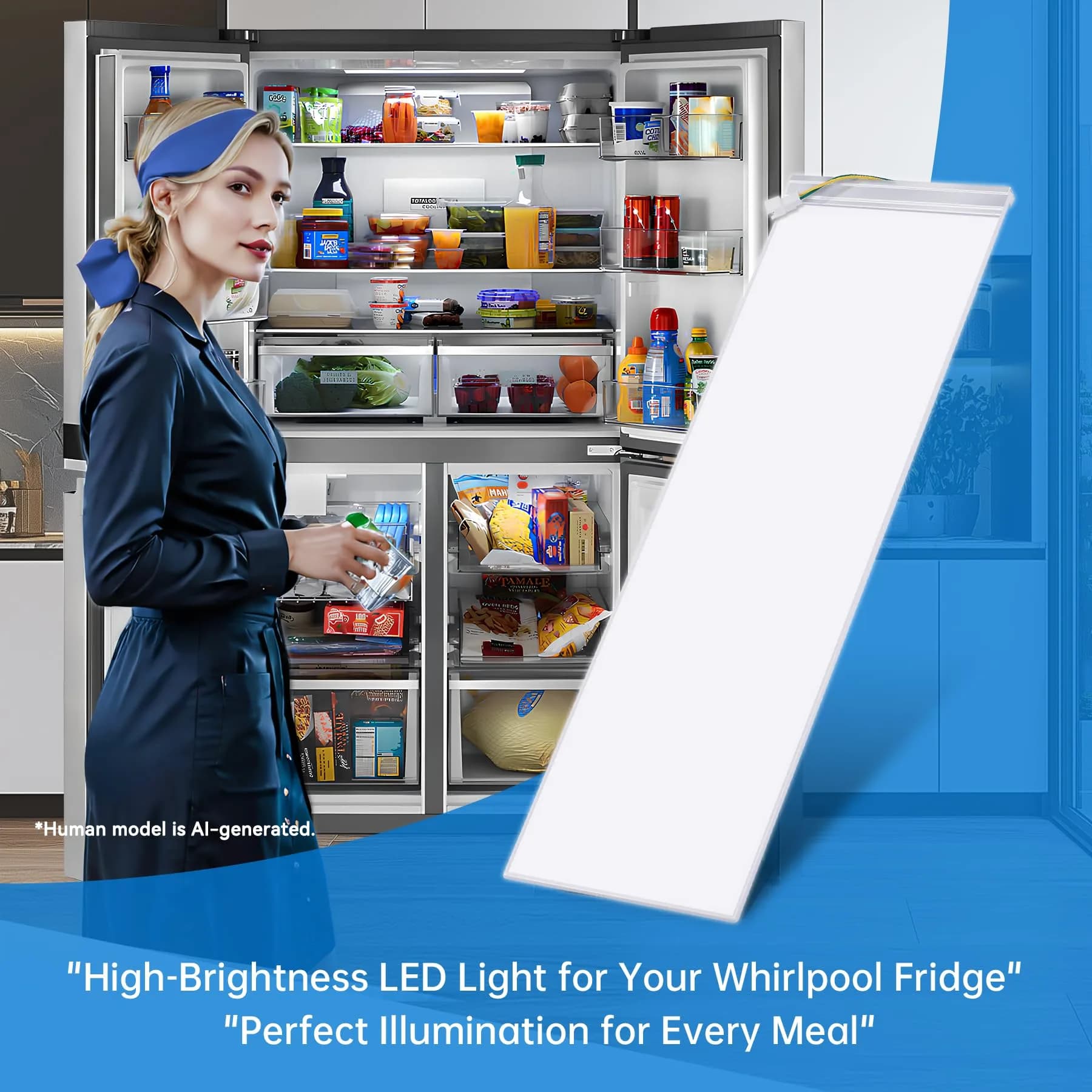 TSIGUOQURU Refrigerator LED Light Assembly W11048980 for Whirlpool WRQA59CNKZ, Kitchen-Aid KRQC506MPS00 | USA Imported Appliance Part - view 3