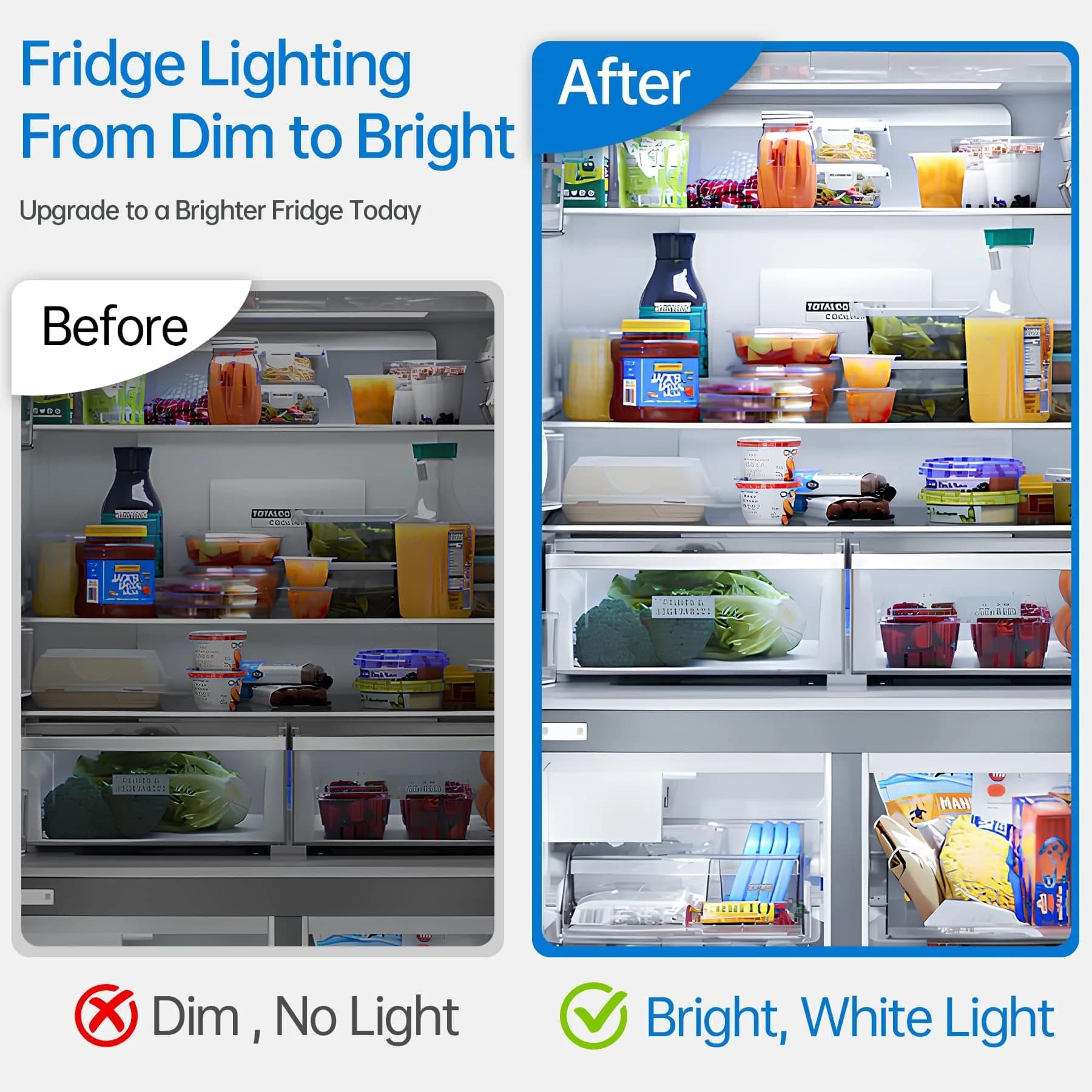 TSIGUOQURU Refrigerator LED Light Assembly W11048980 for Whirlpool WRQA59CNKZ, Kitchen-Aid KRQC506MPS00 | USA Imported Appliance Part - view 6