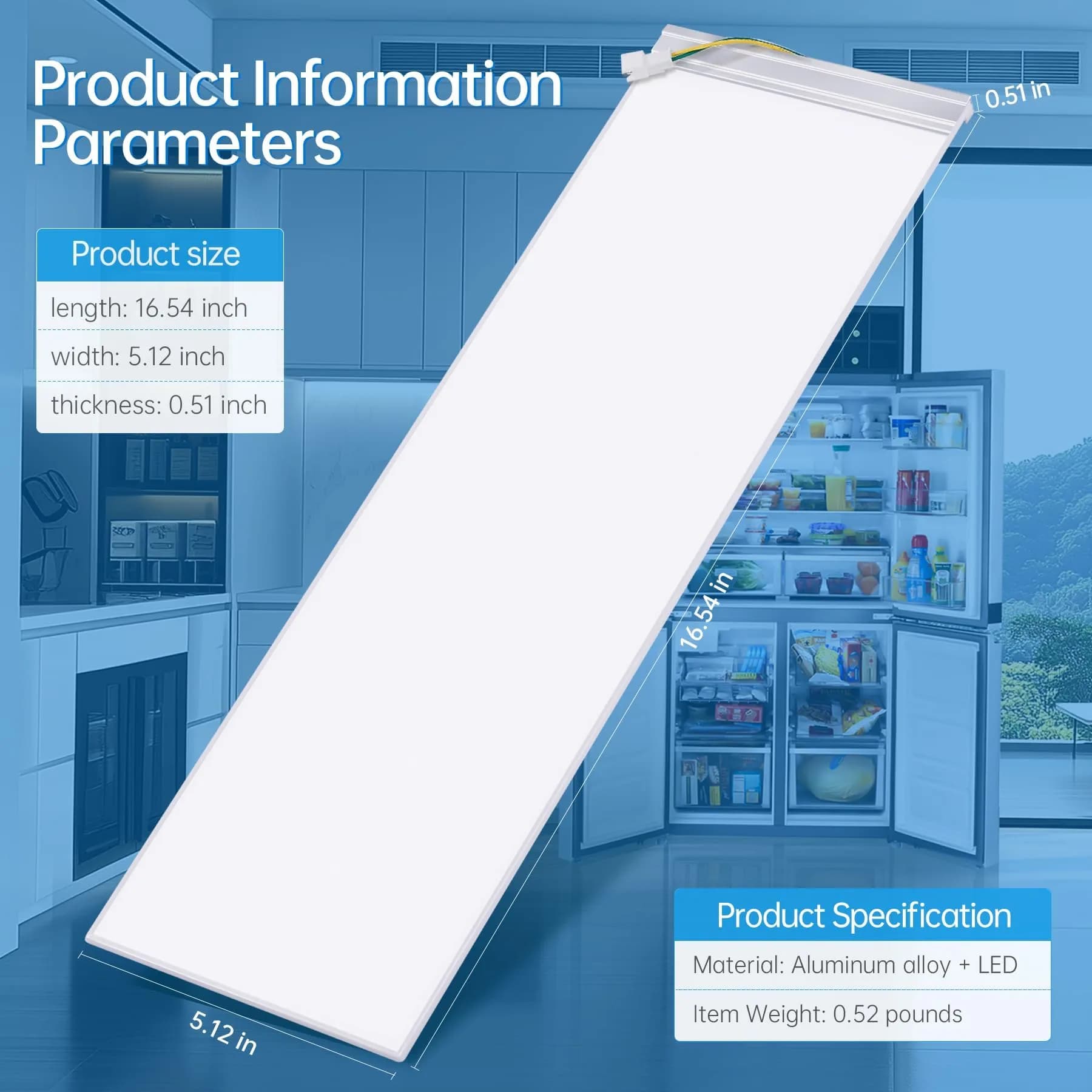 TSIGUOQURU Refrigerator LED Light Assembly W11048980 for Whirlpool WRQA59CNKZ, Kitchen-Aid KRQC506MPS00 | USA Imported Appliance Part - view 7