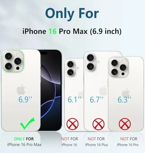 FNTCASE for iPhone 16 Pro Max Case, Built-in Screen Protector & Kickstand | 20ft Drop Military-Grade Protection thumbnail 2