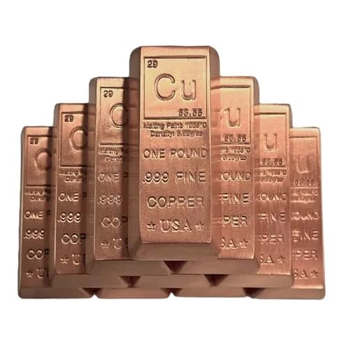 Unique Metals 1 Pound Copper Bullion Bar Paperweight - 10x Bars (4.54 kg / 160 oz) | .999 Fine Ingot with Certificate of Authenticity thumbnail 2