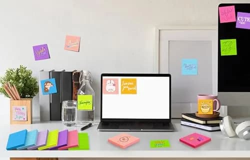 YEECOK Lined Sticky Notes 3x3 inch (7.6x7.6 cm) | 18-Pack, 1008 Sheets Total, Super Sticky thumbnail 7
