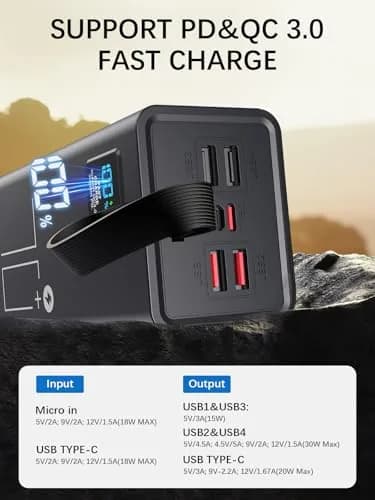 LOHAO Portable Power Bank 70,000mAh | PD 30W & QC 3.0 Fast Charging, Compatible with iPhone 17/16/15/14/13/12 thumbnail 3