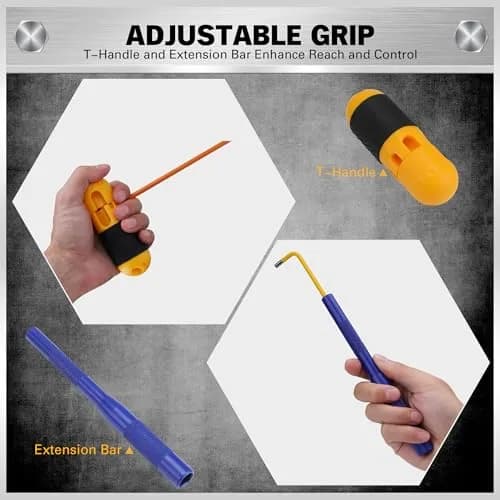 ELEAD 29-Piece Hex & Torx Key Set | Rainbow Colored Allen Wrench Set with T-Handle & Extension Bar (Metric 1.5-10mm, SAE 1/16"-3/8", Torx T10-T50) thumbnail 7
