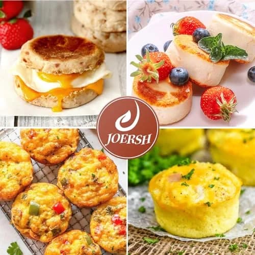 JOERSH Silicone Egg Bite Molds, 3 Inch Round, 12 Cavities (2-Pack) | Deep Molds for Breakfast Sandwiches & Frittatas thumbnail 7