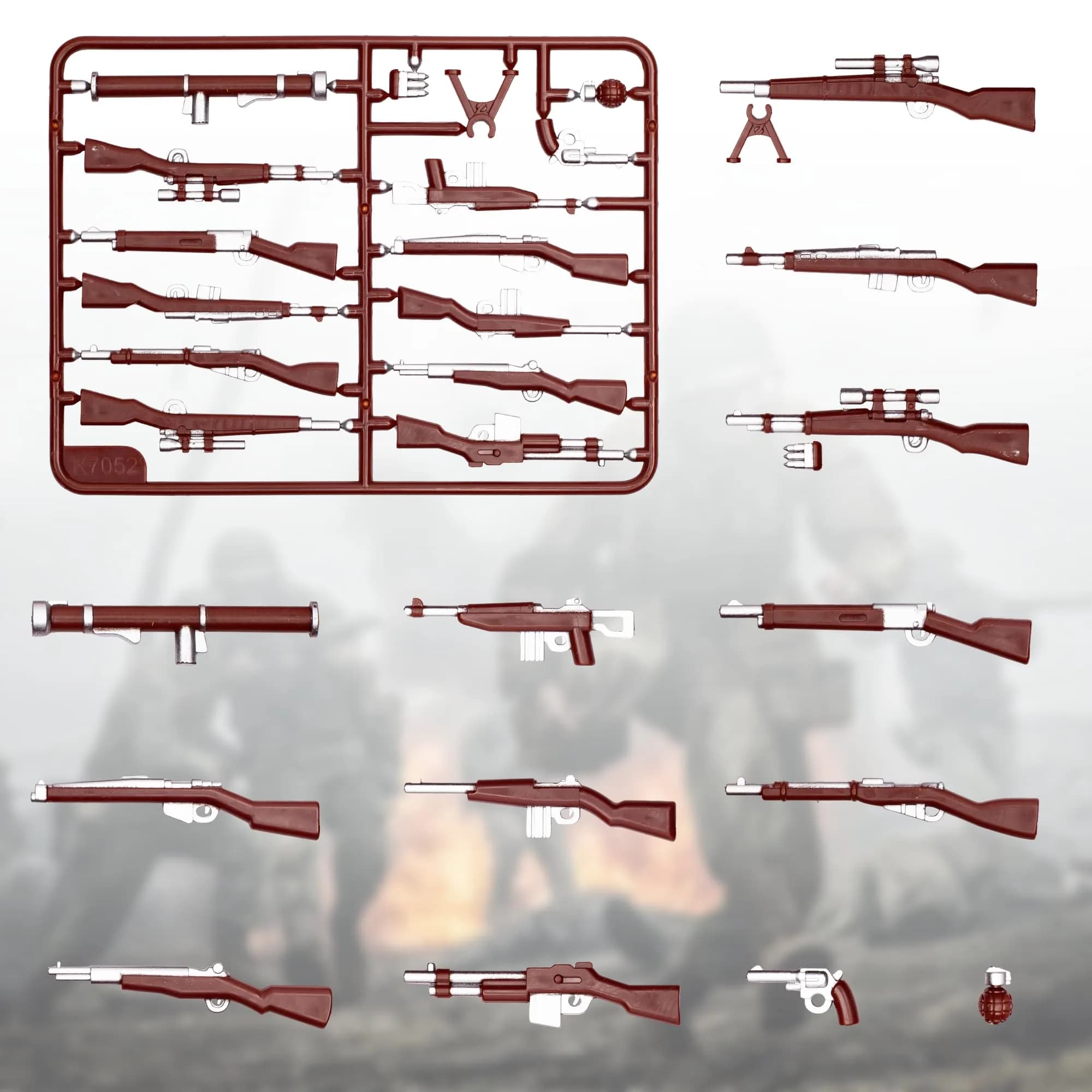 MaozyHomie US Brown Weapons Military Building Blocks Toy Set for Ages 3+ - view 2