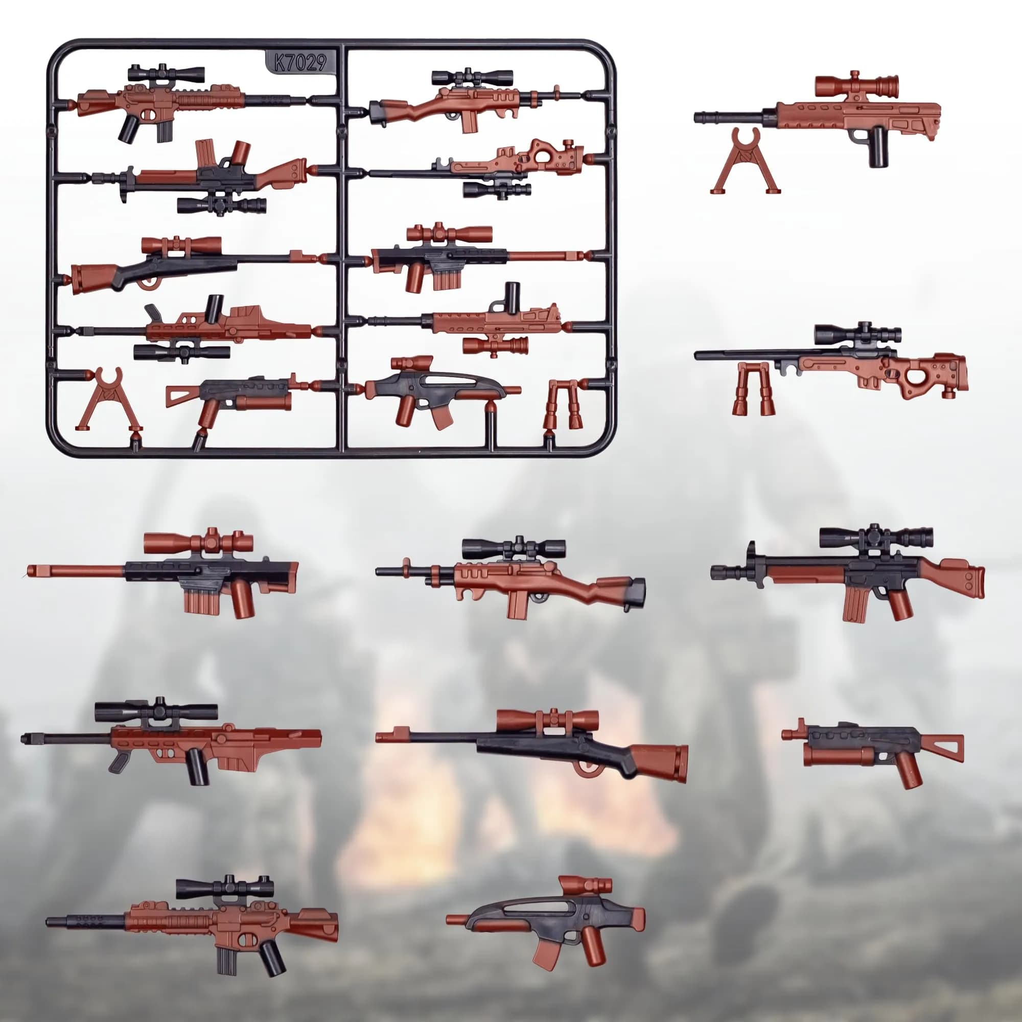 MaozyHomie US Brown Weapons Military Building Blocks Toy Set for Ages 3+ - view 3