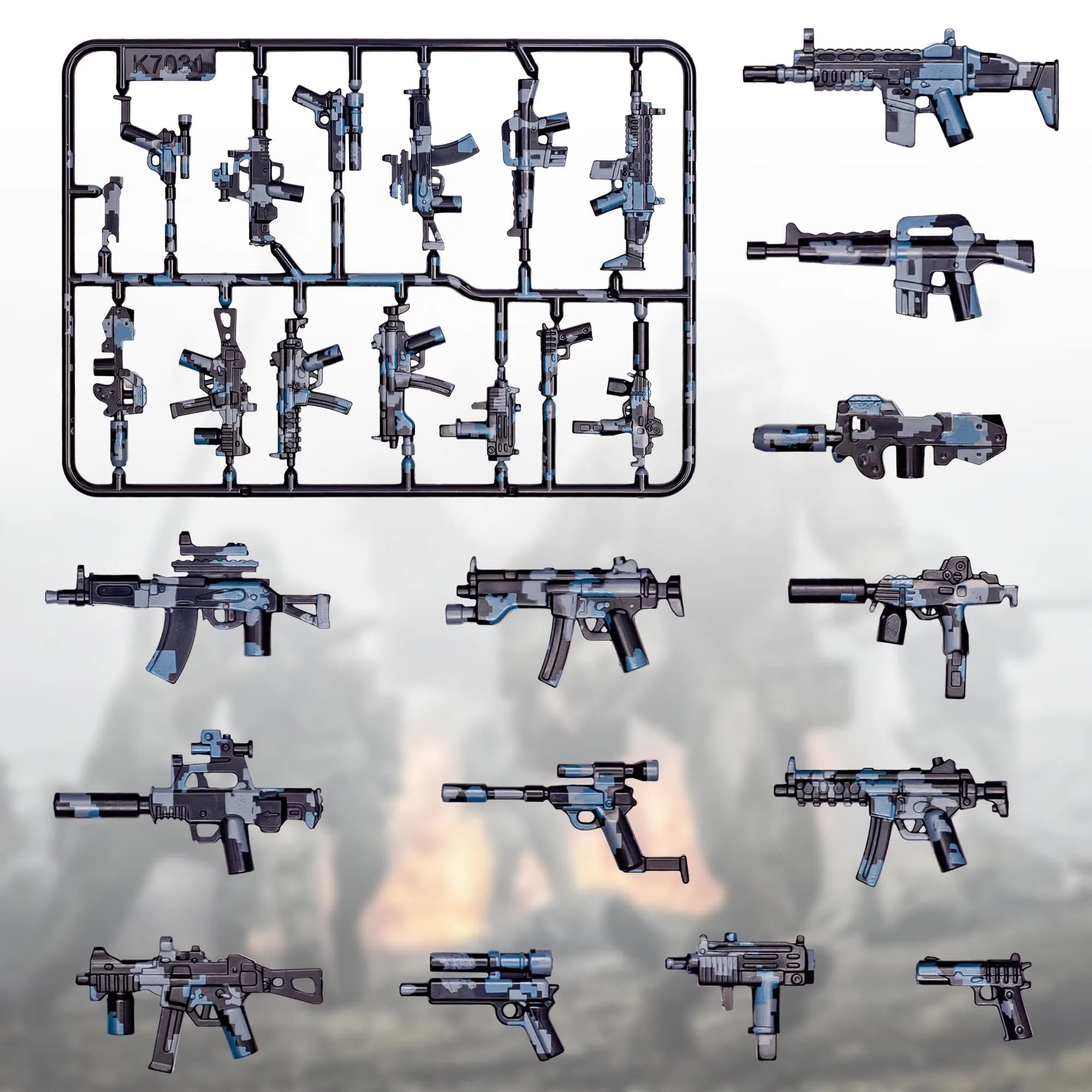 MaozyHomie German Camouflage Weapons Building Blocks - 5 Types Military Toy Accessory Pack - view 2
