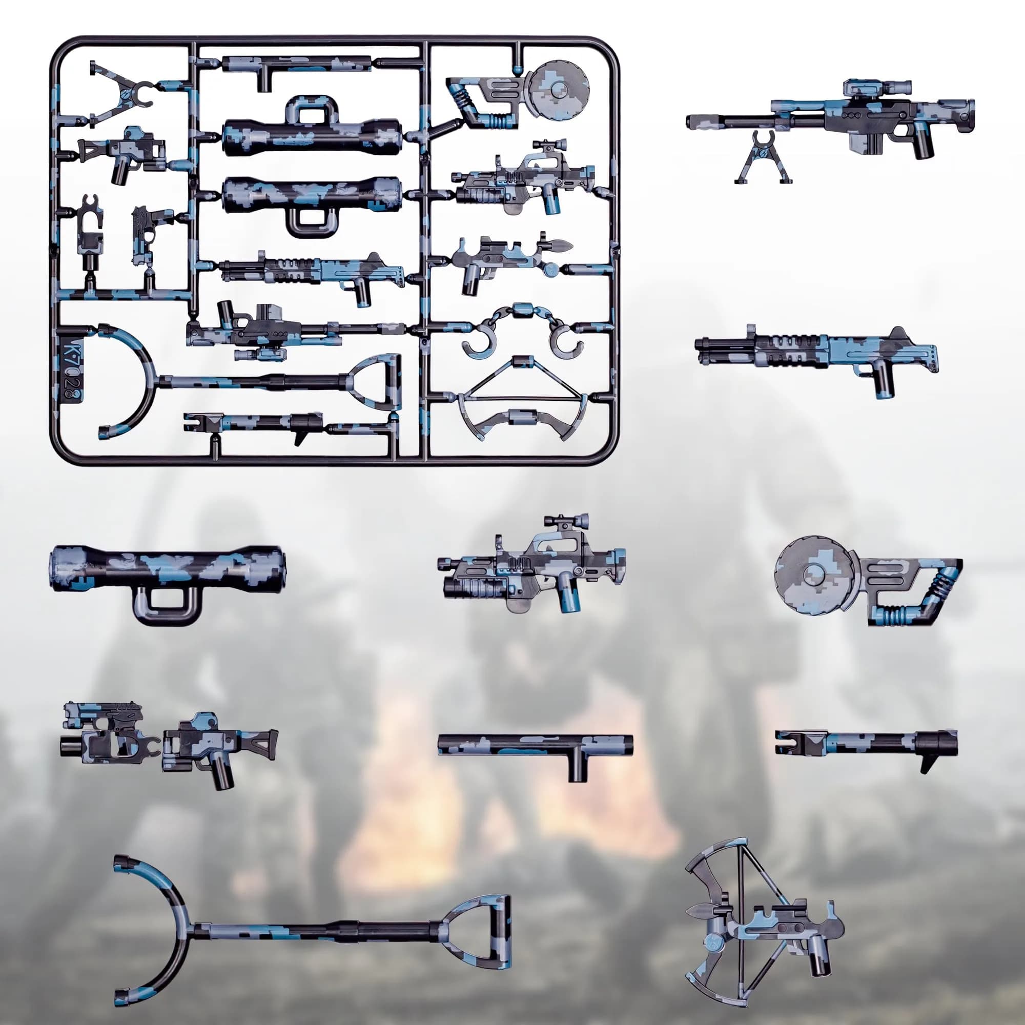 MaozyHomie German Camouflage Weapons Building Blocks - 5 Types Military Toy Accessory Pack - view 3