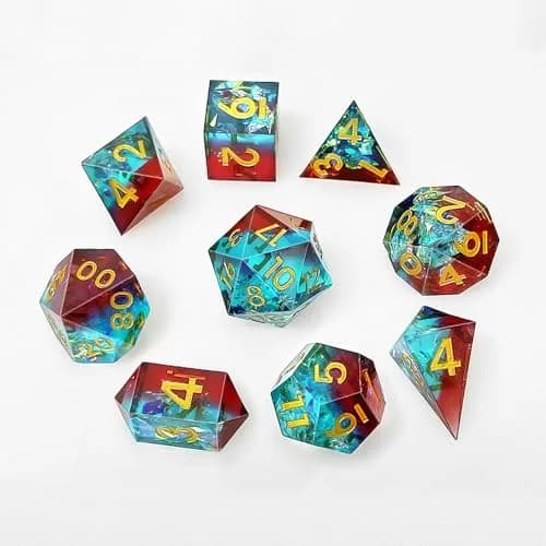ResinWorld Upgraded 9-Piece Polyhedral Dice Mold with Pendant Crystal D4 | New Font, Easy Paint Fill thumbnail 6