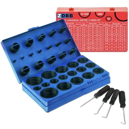 ZDBB 826 Pcs Universal Rubber O-Ring Assortment Kit | Nitrile Rubber (Buna-N 70A) for Automotive & Plumbing thumbnail 1